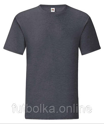 Темно-Сіра Меланж футболка чоловіча полегшена Iconic Fruit of the loom, фото 1