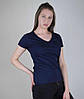 Глибоко Темно-Синя жіноча футболка однотонна з V-подібним вирізом Lady-fit v-neck Fruit of the loom, фото 7