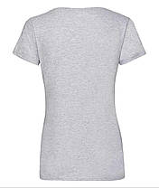 Сіро-Лілова жіноча футболка однотонна з V-подібним вирізом Lady-fit v-neck Fruit of the loom, фото 4