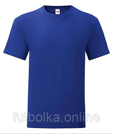 Синій Кобальт футболка чоловіча полегшена Iconic Fruit of the loom, фото 1