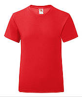 Красная детская футболка для девочки летняя Girls Iconic T Fruit of the loom