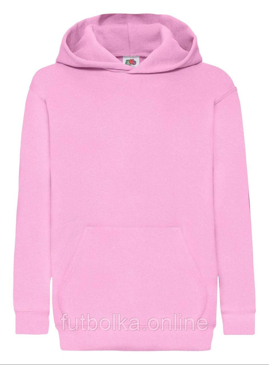 Світло-Рожева толстовка дитяча тепла hooded sweat kids Fruit of the loom
