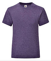 Фиолетовая Меланжевая детская футболка для девочки летняя Girls Iconic T Fruit of the loom