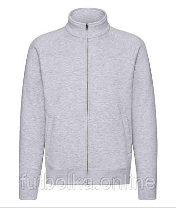 Сіро-Лілова чоловіча кофта на застібці Premium sweat jacket Fruit of the loom, фото 1