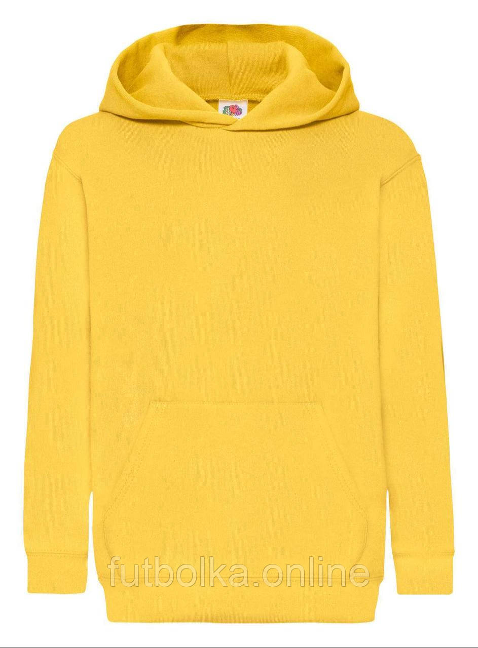 Сонячно Жовта толстовка дитяча тепла hooded sweat kids Fruit of the loom