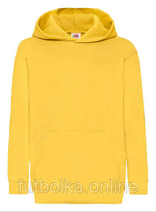 Сонячно Жовта толстовка дитяча тепла hooded sweat kids Fruit of the loom, фото 1