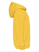 Сонячно Жовта толстовка дитяча тепла hooded sweat kids Fruit of the loom, фото 2