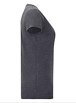 Темно-Сіра Меланж жіноча футболка легка Ladies Iconic T Fruit of the loom, фото 2