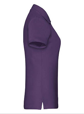 Фіолетова футболка жіноча поло преміум якість Premium polo lady-fit Fruit of the loom, фото 2