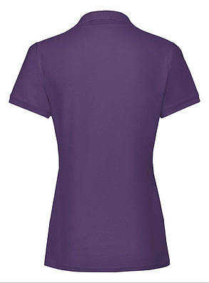 Фіолетова футболка жіноча поло преміум якість Premium polo lady-fit Fruit of the loom, фото 3