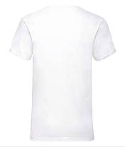 Біла чоловіча футболка базова з V-подібним вирізом Valueweight v-neck Fruit of the loom, фото 4