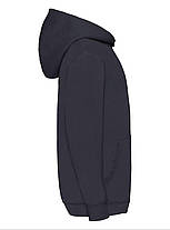 Глибоко Темно-Синя толстовка дитяча тепла hooded sweat kids Fruit of the loom, фото 2