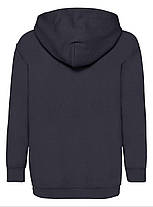 Глибоко Темно-Синя толстовка дитяча тепла hooded sweat kids Fruit of the loom, фото 3