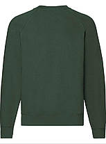 Темно-Зелений реглан чоловічий зимовий Classic raglan sweat Fruit of the loom, фото 4