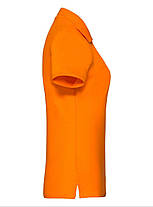 Помаранчева футболка жіноча поло преміум якість Premium polo lady-fit Fruit of the loom, фото 2