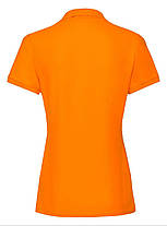 Помаранчева футболка жіноча поло преміум якість Premium polo lady-fit Fruit of the loom, фото 3