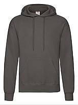 Графітова толстовка чоловіча базова Classic hooded sweat Fruit of the loom, фото 5