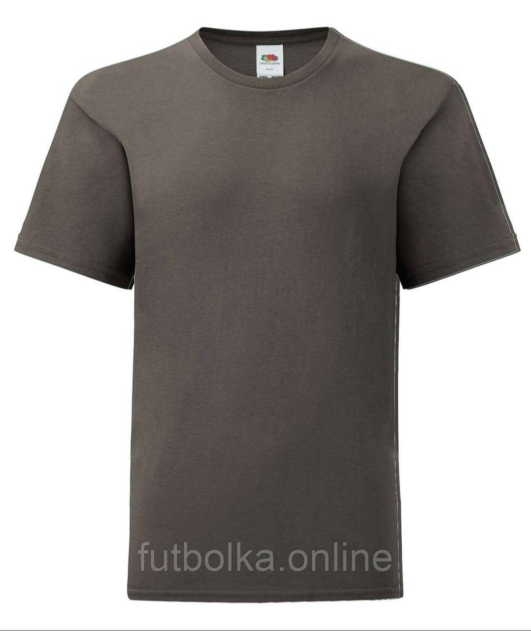 Графітова футболка дитяча для хлопчика базова Kids Iconic T Fruit of the loom