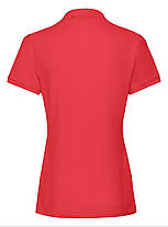 Червона футболка жіноча поло преміум якість Premium polo lady-fit Fruit of the loom, фото 3