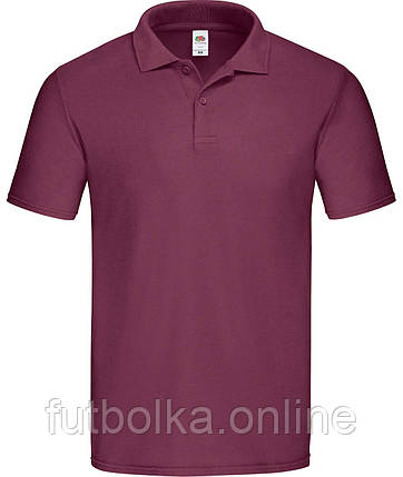 Бордова футболка поло чоловіча вільна Original polo Fruit of the loom, фото 1
