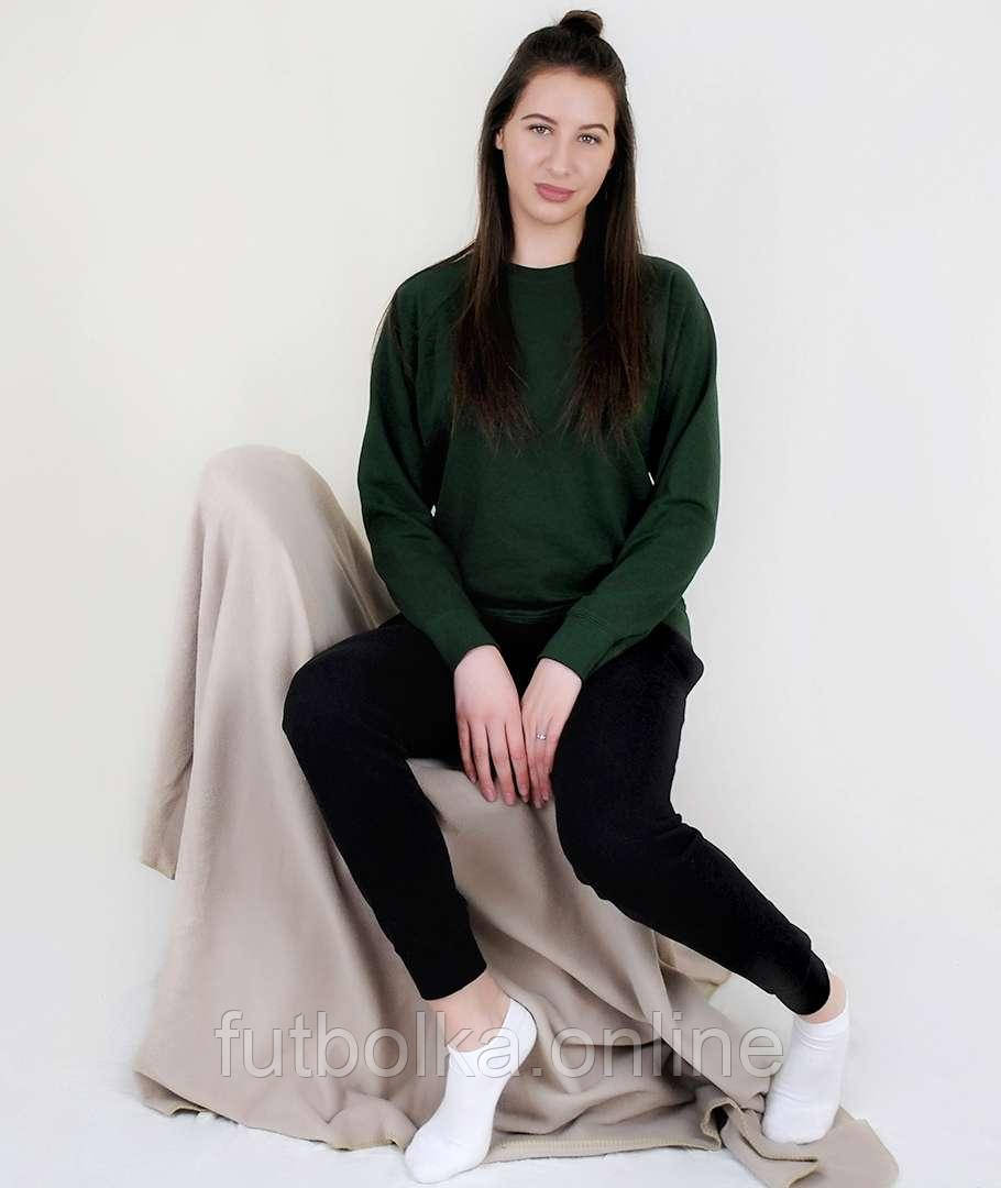 Темно-Зелений жіночий спортивний костюм для тренувань Lightweight raglan sweat lady-fit Fruit of the loom