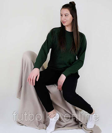 Темно-Зелений жіночий спортивний костюм для тренувань Lightweight raglan sweat lady-fit Fruit of the loom, фото 2