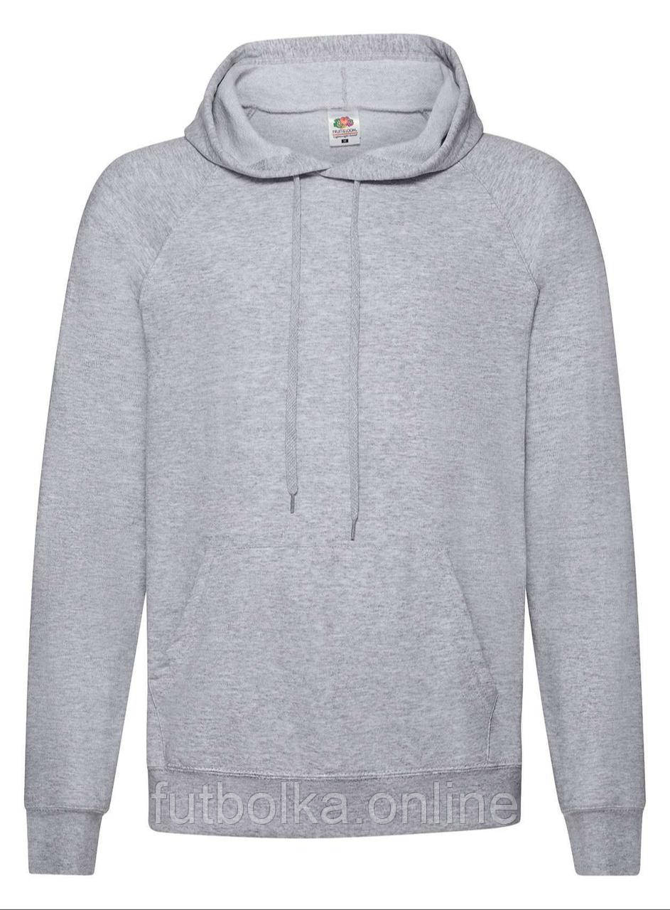 Сіро-Ліловий худі чоловічий вільний Lightweight hooded sweat Fruit of the loom