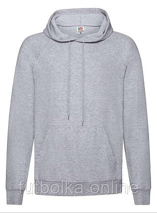 Сіро-Ліловий худі чоловічий вільний Lightweight hooded sweat Fruit of the loom, фото 1