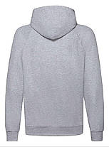 Сіро-Ліловий худі чоловічий вільний Lightweight hooded sweat Fruit of the loom, фото 3