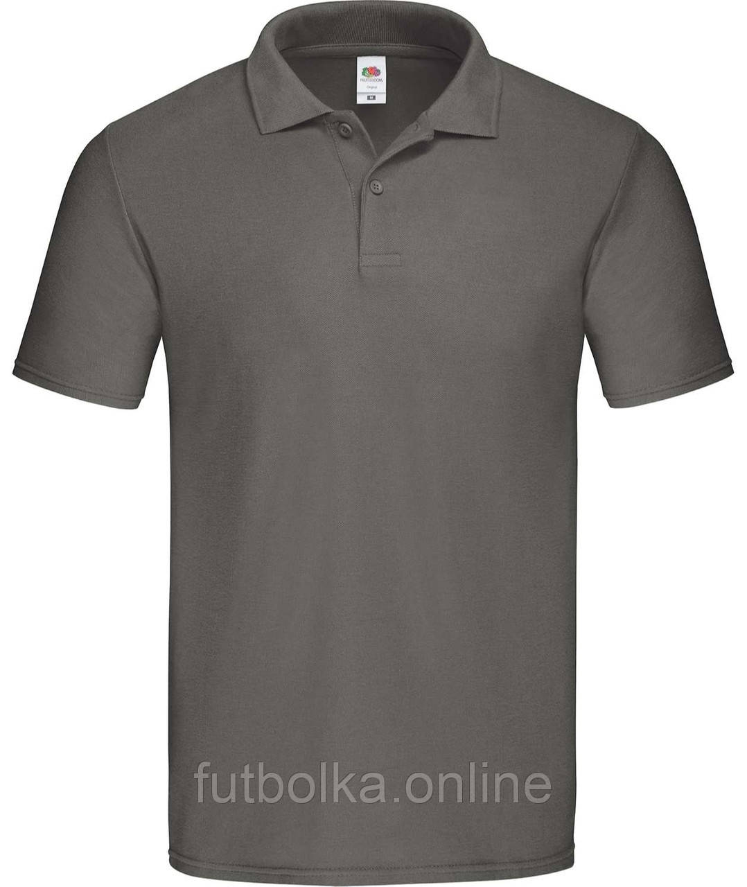Графітова футболка поло чоловіча вільна Original polo Fruit of the loom