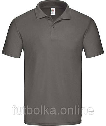 Графітова футболка поло чоловіча вільна Original polo Fruit of the loom, фото 1