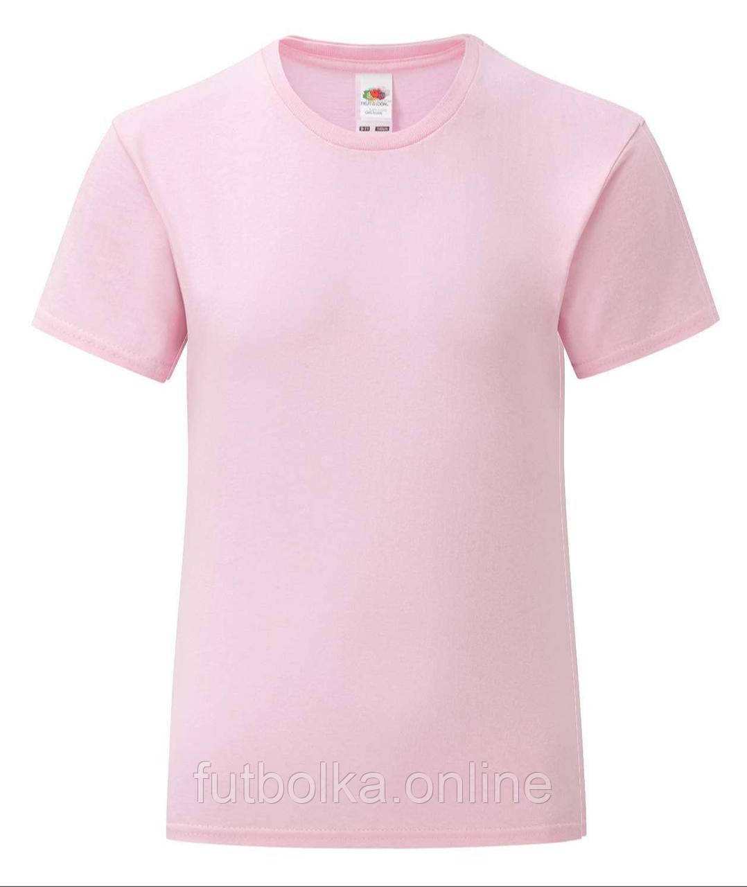 Світло-Рожева дитяча футболка для дівчинки літня Girls Iconic T Fruit of the loom