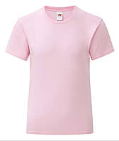 Светло-Розовая детская футболка для девочки летняя Girls Iconic T Fruit of the loom