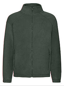 Темно-Зелена дитяча кофта для дівчинки на блискавці Full zip fleece kids Fruit of the loom