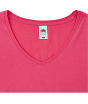 Малинова футболка жіноча з V-подібним вирізом Ladies Iconic 150 V Neck T-Shirt Fruit of the loom, фото 5