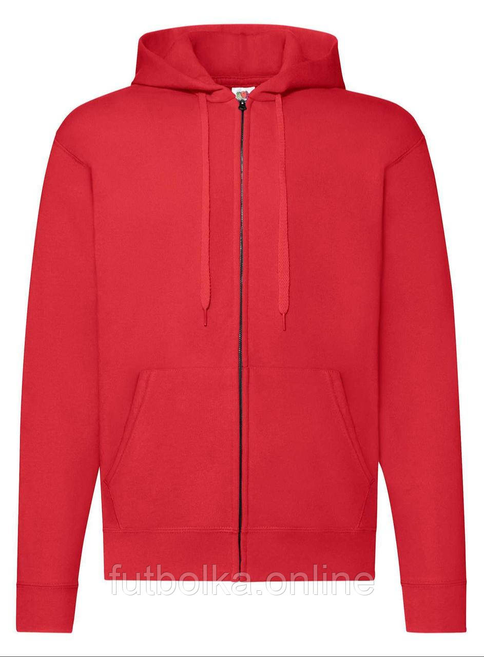 Червона чоловіча кофта на замку Cl. hooded sweat jacket Fruit of the loom