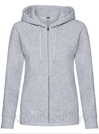 Сіро-Лілова худі жіноча на блискавці Premium hooded sweat jacket lady-fit Fruit of the loom, фото 1