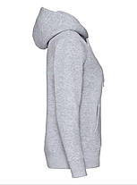 Сіро-Лілова худі жіноча на блискавці Premium hooded sweat jacket lady-fit Fruit of the loom, фото 2
