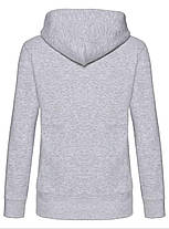 Сіро-Лілова худі жіноча на блискавці Premium hooded sweat jacket lady-fit Fruit of the loom, фото 3