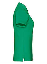 Яскраво-Зелена футболка жіноча поло преміум якість Premium polo lady-fit Fruit of the loom, фото 2