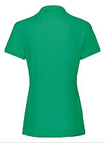 Яскраво-Зелена футболка жіноча поло преміум якість Premium polo lady-fit Fruit of the loom, фото 3