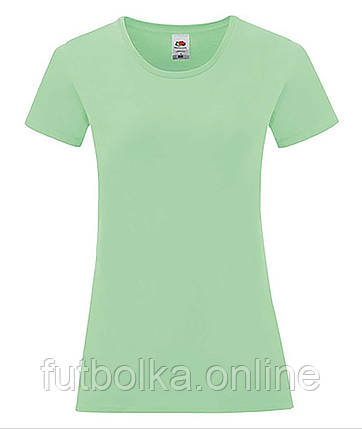 Нео М'ятна жіноча футболка легка Ladies Iconic T Fruit of the loom, фото 1