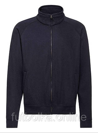 Глибоко Темно-Синя кофта чоловіча на замку Classic sweat jacket Fruit of the loom, фото 1