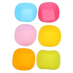 Форма для кексу Квадратна силіконова 7х3,3 см 1 шт. Помаранчевий