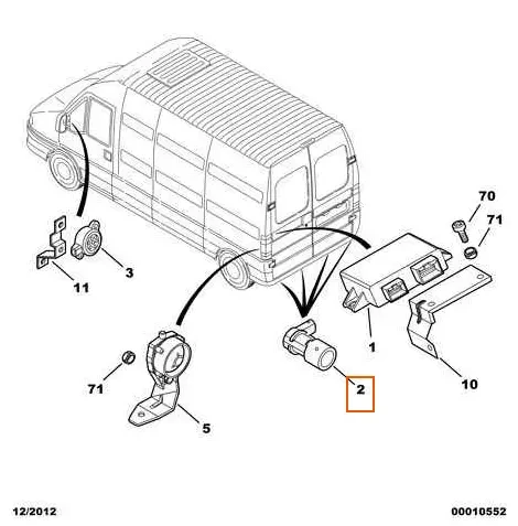 Парктронік (датчик удара) Fiat Ducato 244, Peugeot Boxer, Citroen Jumper (2002-2006), 51755060, 6590L9
