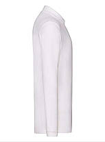 Біле поло чоловіче з довгим рукавом Premium l/s polo Fruit of the loom, фото 3