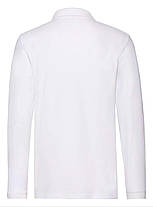 Біле поло чоловіче з довгим рукавом Premium l/s polo Fruit of the loom, фото 4
