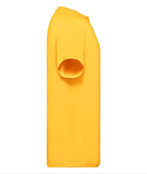 Сонячно Жовта футболка чоловіча 100% бавовна преміум Super premium Fruit of the loom, фото 3