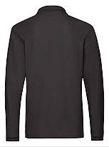 Чорне поло чоловіче з довгим рукавом Premium l/s polo Fruit of the loom, фото 4