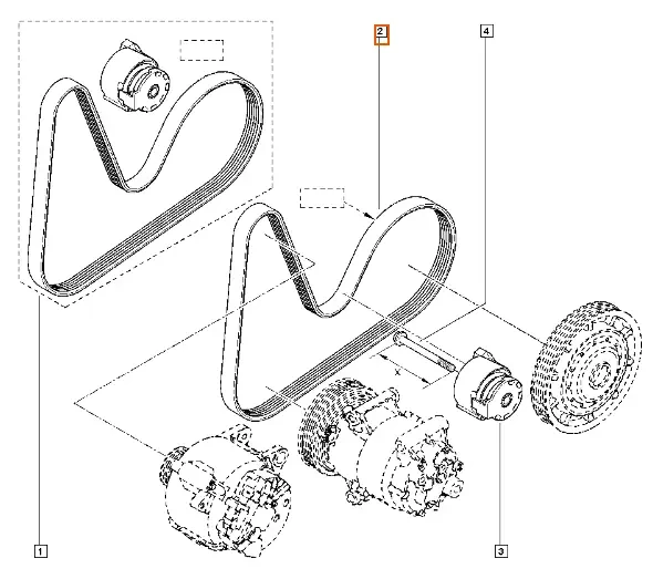 Ремінь генератора з кондиціонером Renault Kangoo 1, Nissan Kubistar (1997-2008) 2.5DCi, 8200850092